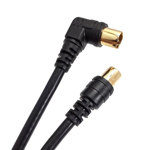 TVアンテナケーブル 同軸ケーブル 1m 通電型 地デジ BS/CS対応 S-4C-FB プッシュ式 片側L字 AD-3631 1
