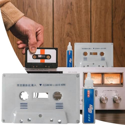 カセットテープ クリーナーテープヘッドクリーナー カセットテープクリーニングキットコンパクトケアキット ブームボックス 家庭用デッキレコーダー用の特徴・詳細 画像