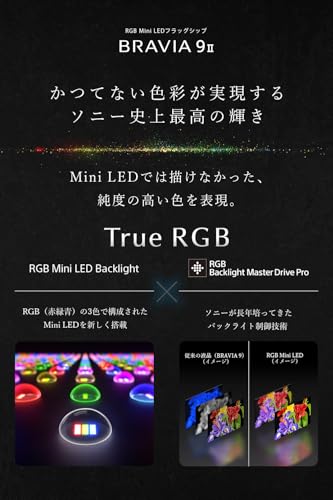 ソニー 65インチ 4K 液晶 RGB Mini LED テレビ ブラビア K-65XR90M2 BRAVIA XR 倍速 Google TV 4K/120fps対応 10畳以上推奨の特徴・詳細 画像