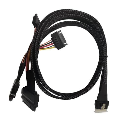 SFF8654 (8i) - 2SFF-8639 アダプターケーブル、ワークステーションアダプター用電源付き 31.5 インチ SFF8654 - SFF8639の外観・全体像 画像