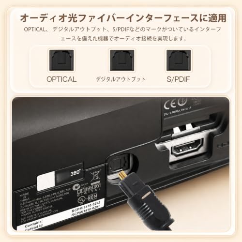 光ケーブル オーディオ用 光デジタルケーブル 光ファイバーケーブル 両端SCコネクタ 光回線 ONU 光モデム 端末装置 接続 延長用 1m（黒色）の特徴・詳細 画像