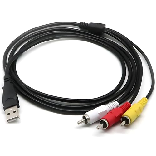 MagZen USB RCA変換ケーブル 3RCA 赤白黄 AV音声映像 コンポジット 高耐久 DVD TV セットトップボックス対応 (1.5m) 1