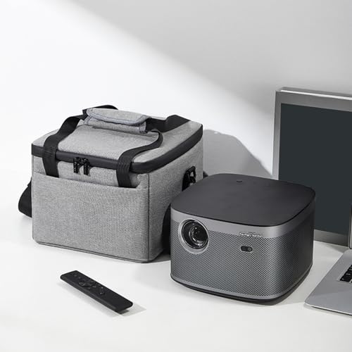 プロジェクター収納バッグ 専用アクセサリースロット付き強化オックスフォード生地キャリングケース 旅行に優しいプロジェクターオーガナイザーケース ホームシアターギア専用スロット付きの特徴・詳細 画像