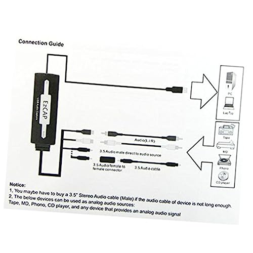 KOMBIUDA USB レコーダー USBカード カセットテープオーディオアダプター 音声変換 3.5mm R端子入力 パソコン録音対応 ログからデジタル変換 ソフト付属 レコードターンテーブル用の詳細・まとめ 画像