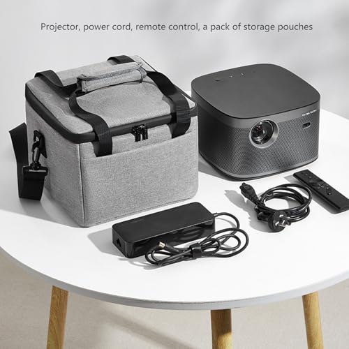 プロジェクター収納バッグ 専用アクセサリースロット付き強化オックスフォード生地キャリングケース 旅行に優しいプロジェクターオーガナイザーケース ホームシアターギア専用スロット付きの詳細・まとめ 画像