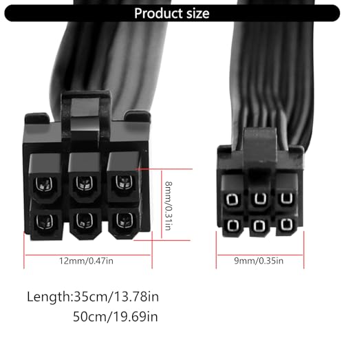 6ピン - PCIE 6ピングラフィックスカード電源ケーブル 6ピンビデオカード電源アダプタコネクタの交換用デスクトップグラフィックスの特徴・詳細 画像