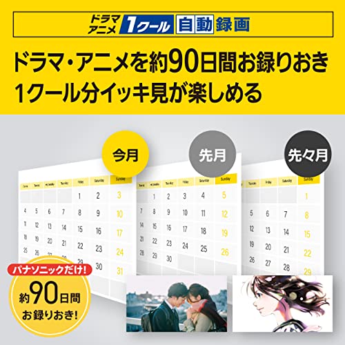 パナソニック 2TB 3チューナー ブルーレイレコーダー 3チャンネル同時録画 4Kチューナー内蔵 DIGA DMR-4T203の特徴・詳細 画像