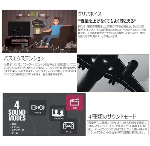 ヤマハ(YAMAHA) サウンドバー SR-X40A 立体音響Dolby Atmos対応/Bluetooth対応/クリアボイス/Amazon Alexa内蔵/バスエクステンション ブラックの特徴・詳細 画像