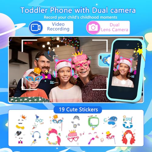 ダブルレンズ付きキッズカメラ クリエイティブプレイ 複数の子供向け学習おもちゃ 写真ビデオ 懐中電灯付き 時計 ダブルレンズ子供用カメラの特徴・詳細 画像