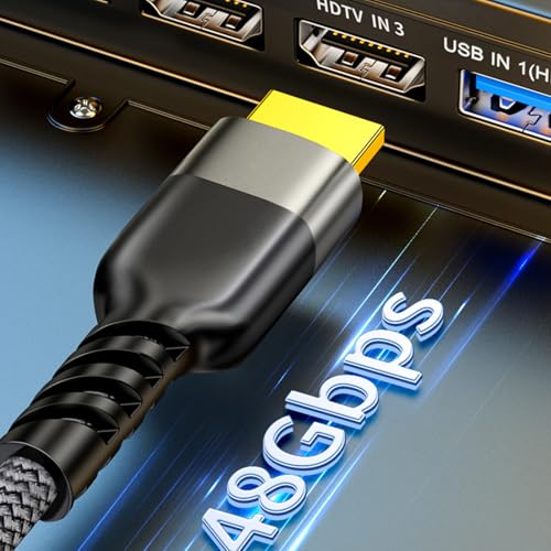 8K HDTV 2.1 ケーブル 48Gbps HDTV コード 4K @ 120Hz 8K @ 60Hz プロジェクター用ビデオ接続 コンソール プロジェクターケーブルの特徴・詳細 画像