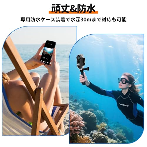 4Kアクションカメラ UHD 小型ウェアラブルカメラ 160°広角小型Vlogビデオカメラ ボディカメラ Yolanda ハンズフリーPOV 30メートルIP68防水 WiFi スマホ連携 循環録画 写真撮影 軽量 Vlog action cam 旅行 アウトドア ペット 会議商談 授業 旅行スポーツカメラ 日本語取扱説明書の特徴・詳細 画像