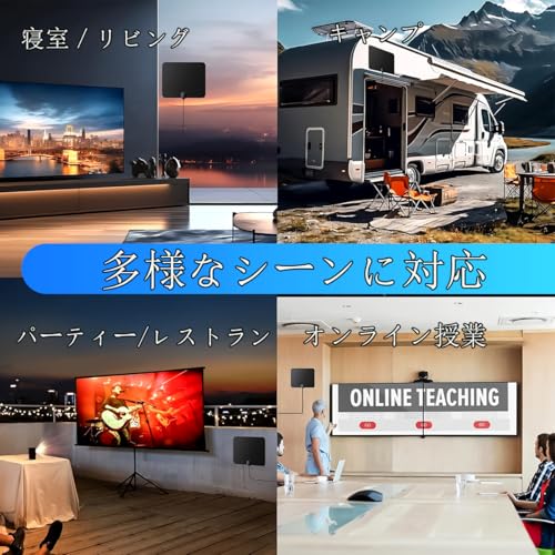 Nowoto 室内アンテナ 【2026年業界新傑作・信号増幅器強化モデル】 テレビアンテナ 信号ブースター内蔵 4K/HD TV対応 600KM受信範囲 360度全方位受信 高感度 無料視聴 簡単接続 UHF/VHF対応 USB給電式/屋内/屋外用 日本語取説書付 （白）の特徴・詳細 画像