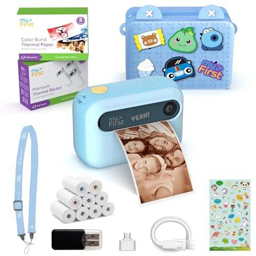 myFirst Camera Insta 20 - インスタントプリントデジタルカメラ 16MP写真付き 1080P、4-12歳の子供への誕生日プレゼント、自撮りレンズ、無制限印刷、マイクロSDカード (ブルー, コンプリートキット) 1