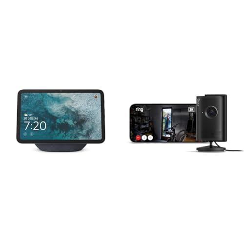 【セット買い】Echo Show 8 (2025年発売) グラファイト + Ring Indoor Cam Plus ブラックの外観・全体像 画像