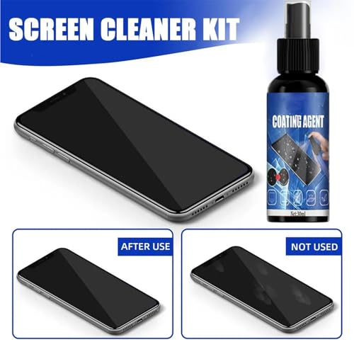 テレビ クリーナースプレー と クロス - 30ml スマホ研磨パッド コーティング剤スプレー - タッチスクリーンクリーナー,室内用 液晶テレビ スマートフォン タブレット ノートパソコン タッチスクリーン パソコンモニター 電子機器対応の特徴・詳細 画像