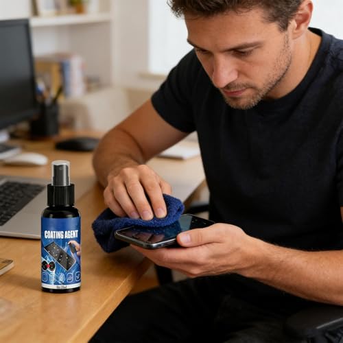 テレビ クリーナースプレー と クロス - 30ml スマホ研磨パッド コーティング剤スプレー - タッチスクリーンクリーナー,室内用 液晶テレビ スマートフォン タブレット ノートパソコン タッチスクリーン パソコンモニター 電子機器対応の詳細・まとめ 画像