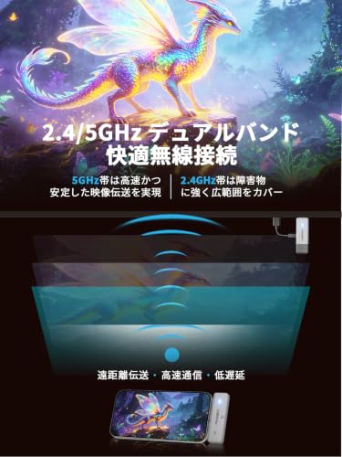 「2026年新登場」FIGEBNY ワイヤレス hdmi 無線 送受信機 2WAY接続 50m対応 0.1秒低遅延 技適認証済み TC03の特徴・詳細 画像