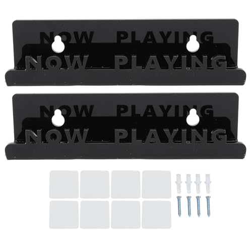 壁掛け式レコード収納棚、アクリル製アルバム・レコードホルダー兼ディスプレイ、ビニールレコード用フローティングレコード棚(ネジ留めまたは接着剤固定タイプ)、寝室・リビング向け (黒)の外観・全体像 画像
