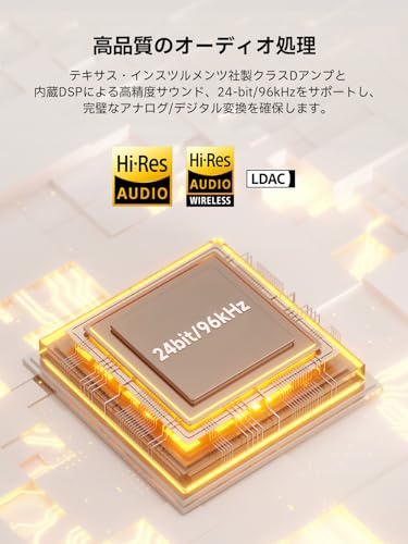 「VGP2025金賞&コスパ大賞」Edifier M60 マルチメディアスピーカー 66W Bluetooth 5.3 ハイレゾワイヤレス コンパクトなデザイン 専用アプリ スタンド付き USB-C/AUX入力 MDF製 白の特徴・詳細 画像