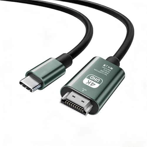 HDMI Type-C to HDMI ケーブル 1.8m【4K 対応 HDR対応/DP Altモード対応機種のみ使用可能】USB CタイプC HDMI変換ケーブル スマホとテレビをつなぐケーブル iPhone 17 Pro Max 17 Pro 17/16/15/MacBook/iPad/スマホType c 3.1接口/ノートPC対応 ゲーム/会議/プレゼン用 高耐久 プラグアンドプレイの外観・全体像 画像