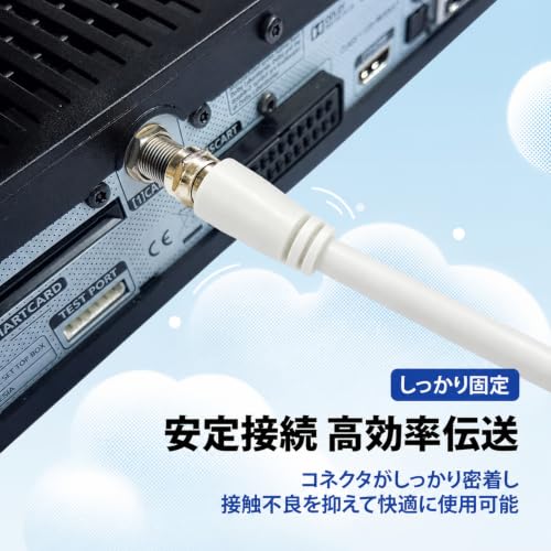 テレビアンテナケーブル 延長 tv アンテナ線 コード 両側ネジ式F型コネクタ 用 3m ホワイトの特徴・詳細 画像