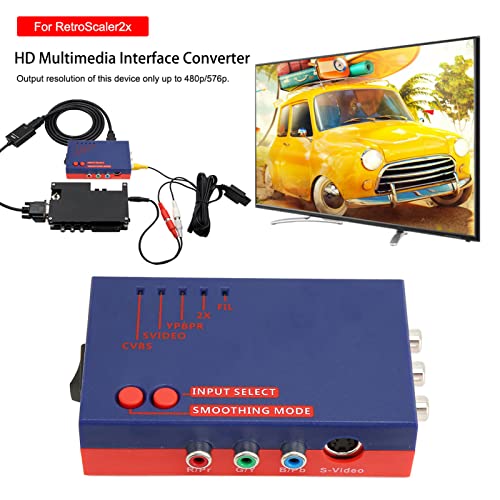 Vomeko RetroScaler2x コンバーター AV To HD - クラシック ゲーム コンソール HD コンバーター、古いコンソール用の AV To HDMI コンバーター、レトロ ゲーム ビデオ エンハンサーなど。(青)の特徴・詳細 画像