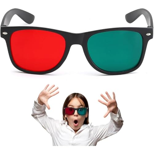 [Yavoluy] 3dメガネ レッド グリーン メガネ 3D立体 アナグリフ 樹脂 快適なフィット感 TV 映画 DVD ゲーム用 弱視 外斜視 トレーニング 眼鏡用 男女兼用の特徴・詳細 画像