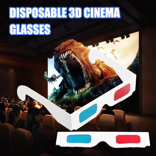 Juinrinet 3Dメガネ映画用セット10ペア赤青アナグリフ紙製軽量耐久で持ち運び楽に家庭用イベントに最適折りたたみ収納可能家庭用対応の特徴・詳細 画像