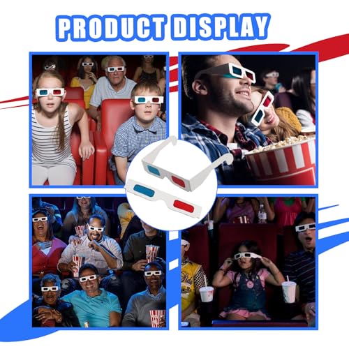 Juinrinet 3Dメガネ映画用セット10ペア赤青アナグリフ紙製軽量耐久で持ち運び楽に家庭用イベントに最適折りたたみ収納可能家庭用対応の詳細・まとめ 画像