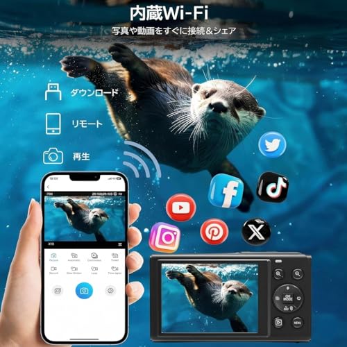 Beho 5K デジタルカメラ 8000万画素 スマホに送れる デジカメ WIFI転送機能 デュアルスクリーン 自撮り オートフォーカスの特徴・詳細 画像