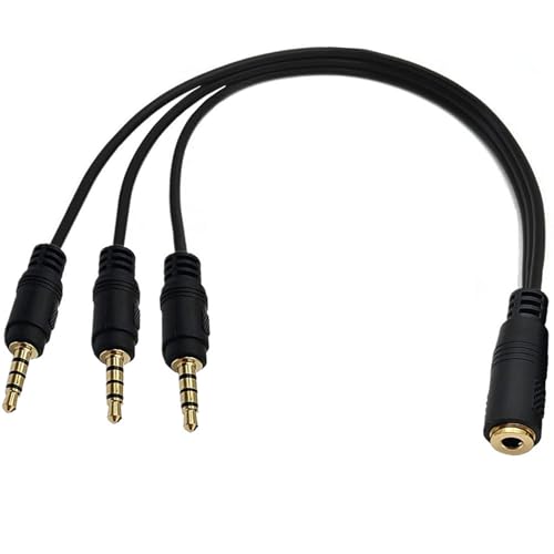3.5mm TRS メス - 3x3.5mm オス ステレオ スプリッター ケーブルの特徴・詳細 画像