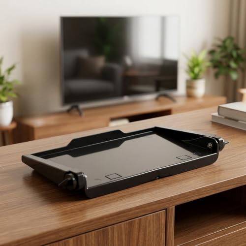 調整式 TV 上収納ラック 黒色 プラスチック製(L)の特徴・詳細 画像