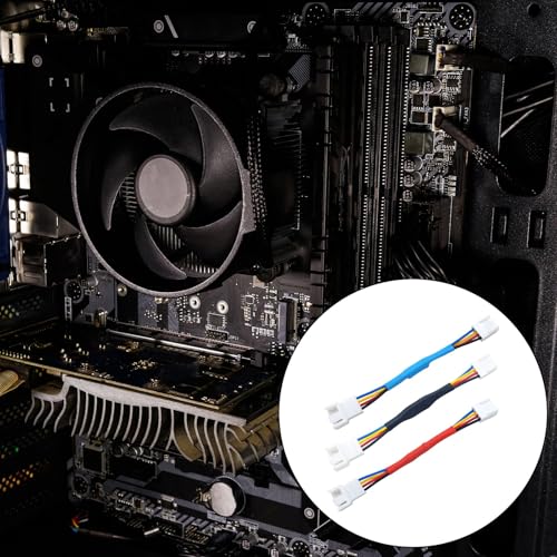 4Pin ファンアダプターケーブル 温度制御電源ケーブル, 青の詳細・まとめ 画像