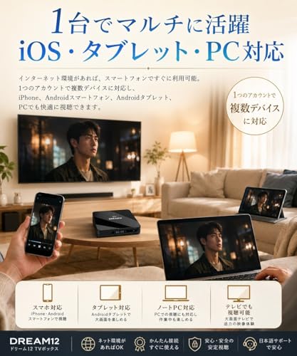 DreamTV 12｜AI映像補正搭載｜マルチデバイス対応｜8K出力対応メディアプレーヤー｜20ヶ月保証付きの特徴・詳細 画像