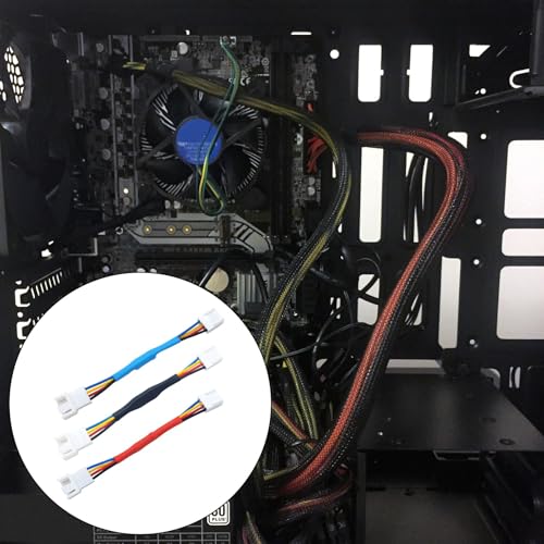 4Pin ファンアダプターケーブル 温度制御電源ケーブル, 青の特徴・詳細 画像