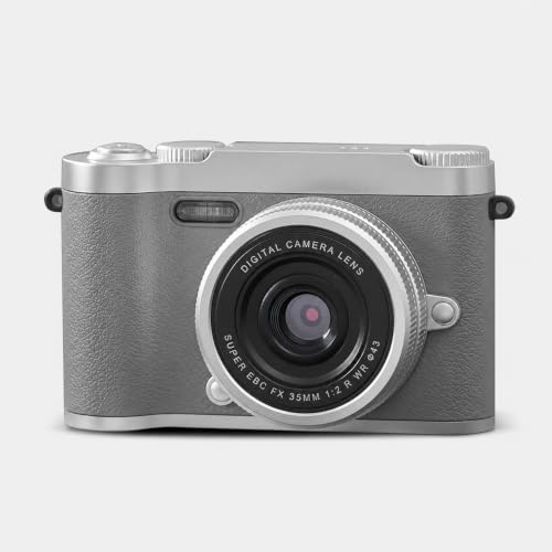 デジカメ【4K動画撮影、5000万画素】デジタルカメラ コンパクトカメラ 2.8インチの大画面 充電式 軽量 学生 初心者にも最適です 修学旅行 バッテリー付属なし グレー 1