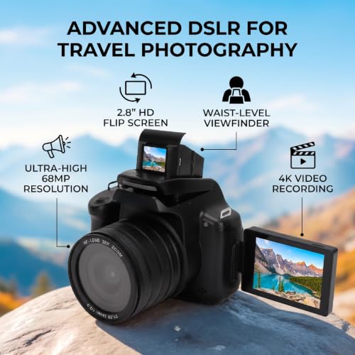 MENDUNER デジタル一眼レフカメラ 6800万画素 4K AF MF 2.8インチ フリップスクリーン 旅行用の特徴・詳細 画像