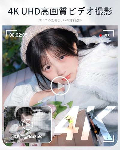 ビデオカメラ4K 80MP 3.0"スクリーン18XデジタルズームIRナイトビジョン32GBのSDカード軽量 携帯便利 初心者の詳細・まとめ 画像